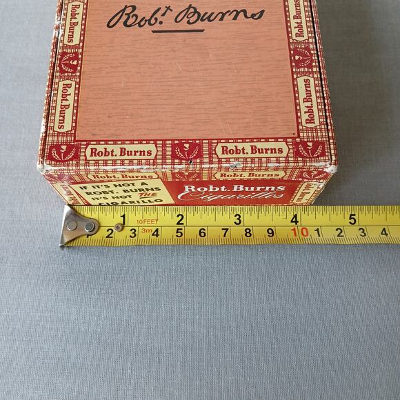 Robt. Burns vintage empty cigar box 5 cent Cigarillos General Cigar Co 5"x4"x2" - Picture 9 of 10